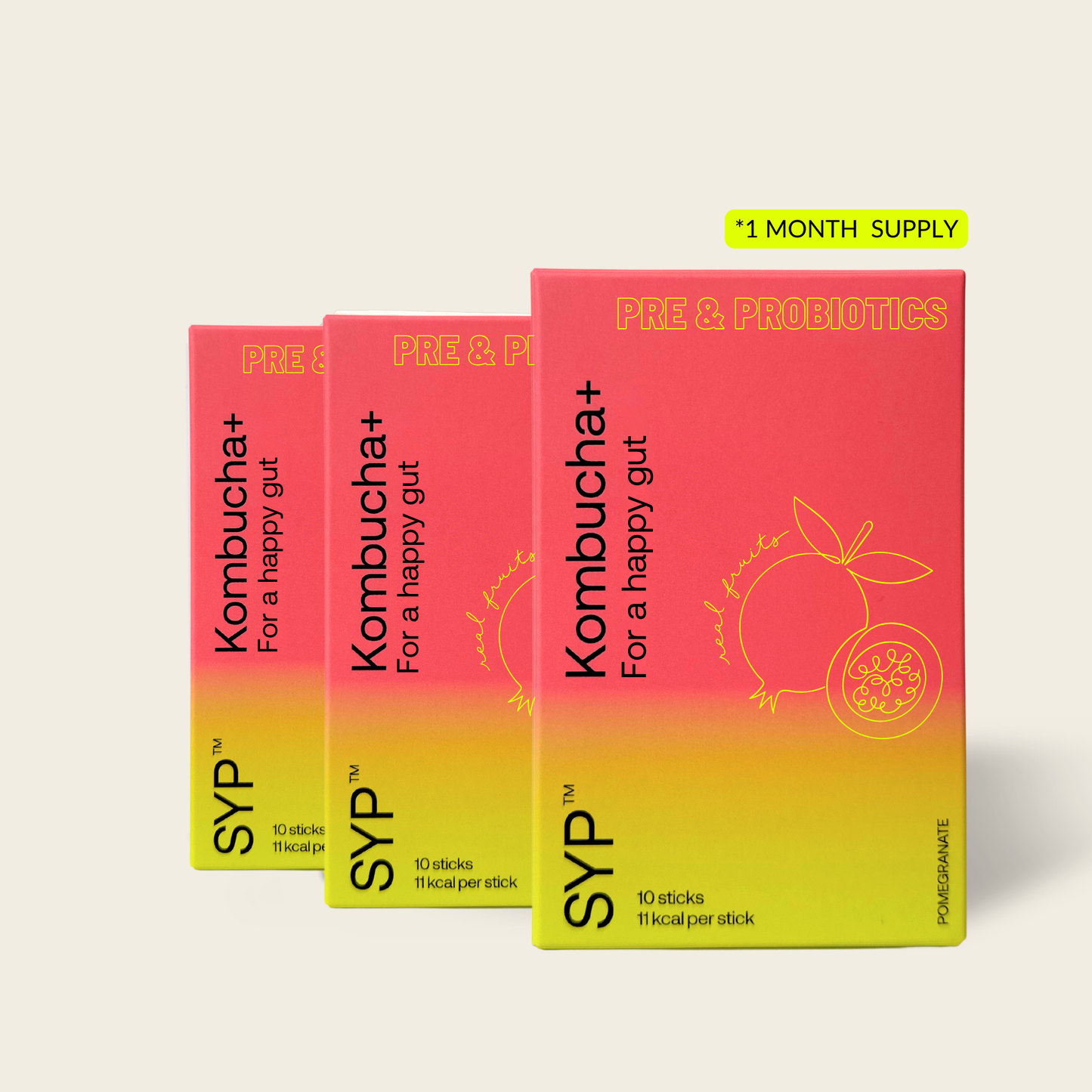 KOMBUCHA+ 3-PACK POMEGRANATE