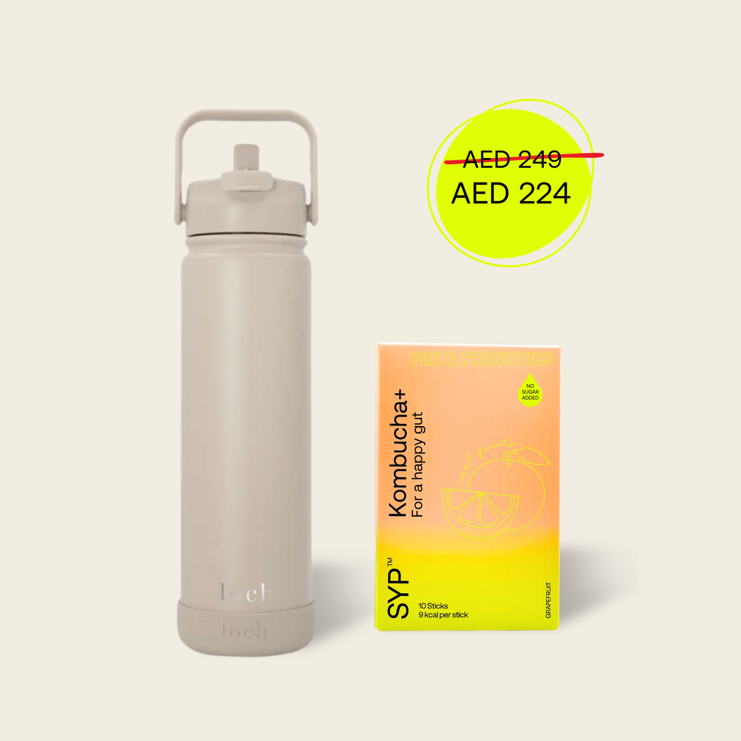 KOMBUCHA+ LOCH BOTTLE 650ML (GRAPEFRUIT)